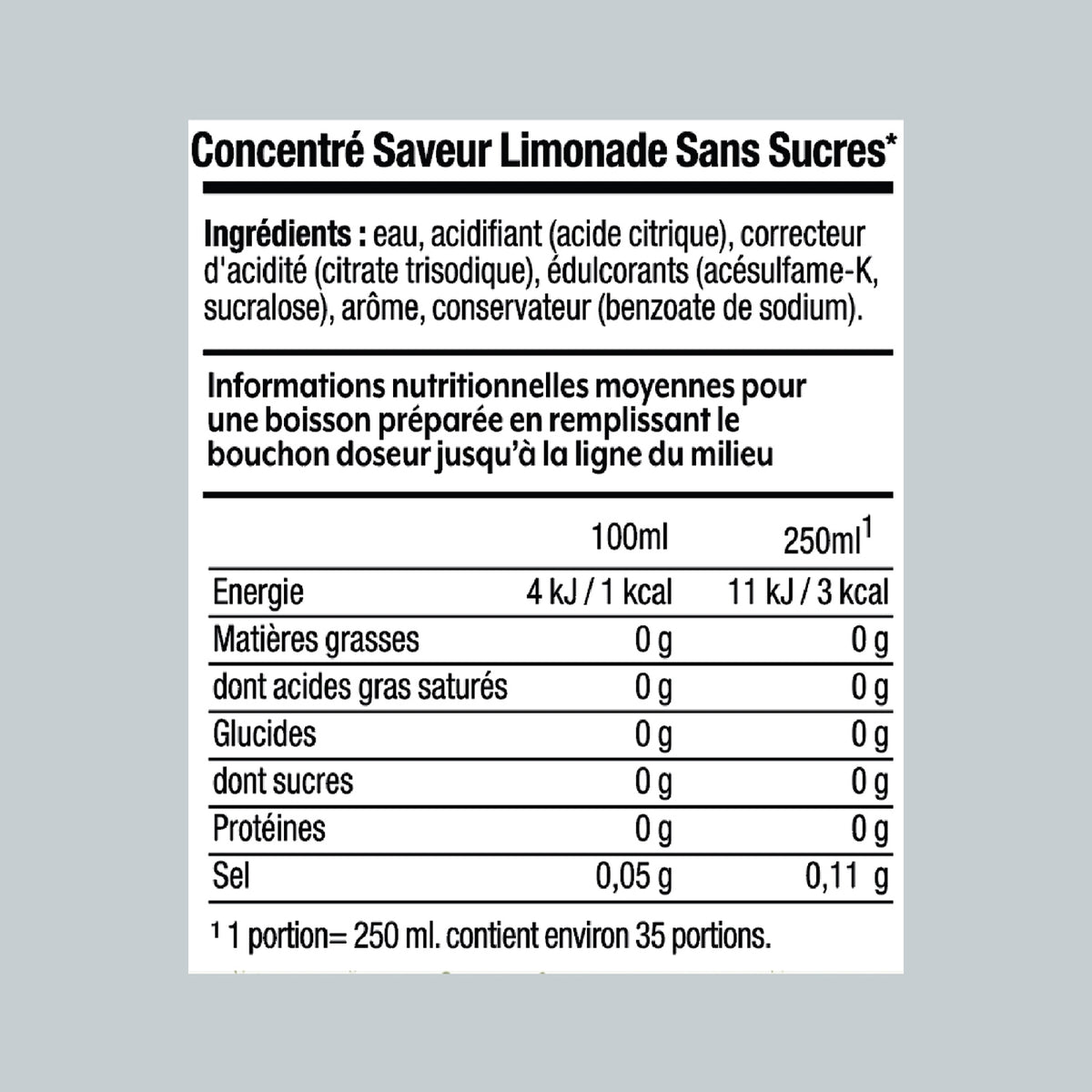 Sodastream Concentré Limonade sans sucres 440ml