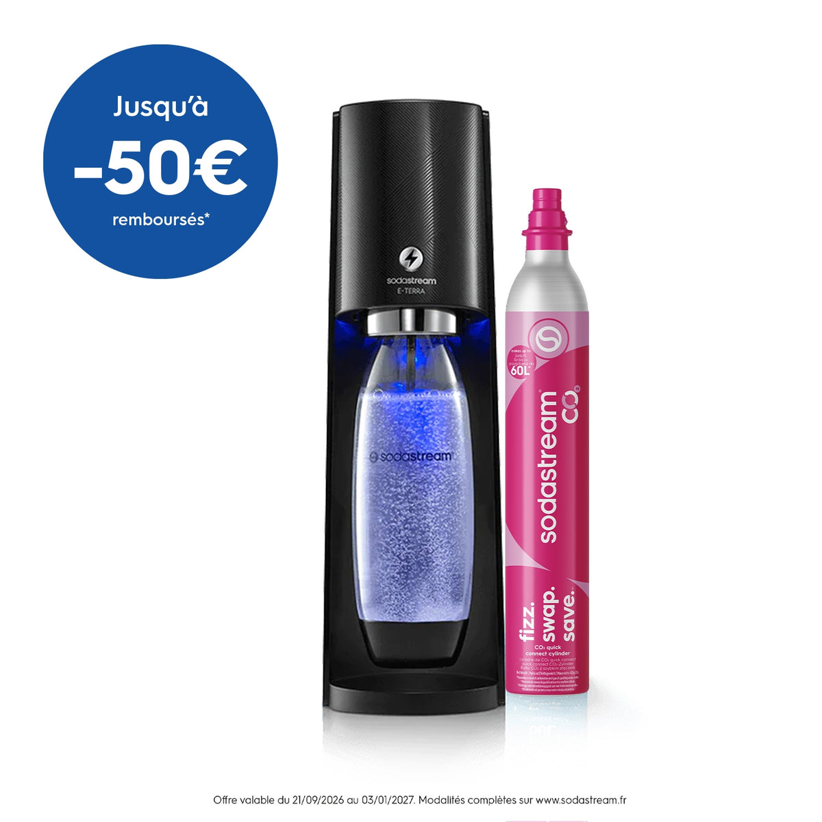 Sodastream Machine à eau pétillante E-TERRA noir