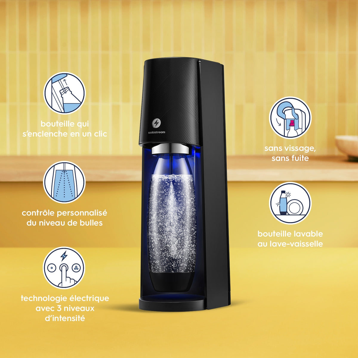 Sodastream Machine à eau pétillante E-TERRA noir