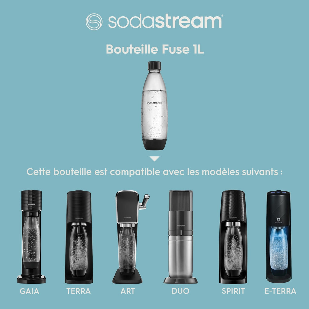 Sodastream Bouteille 1L lave-vaisselle Fuse Métal