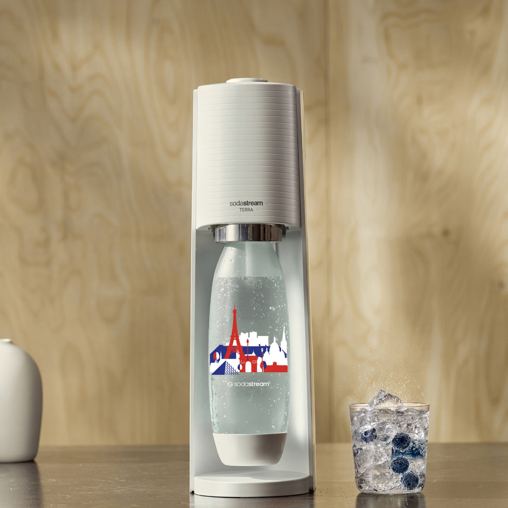 Sodastream Machine à eau pétillante Terra France avec 1 bouteille fuse 1L blanc