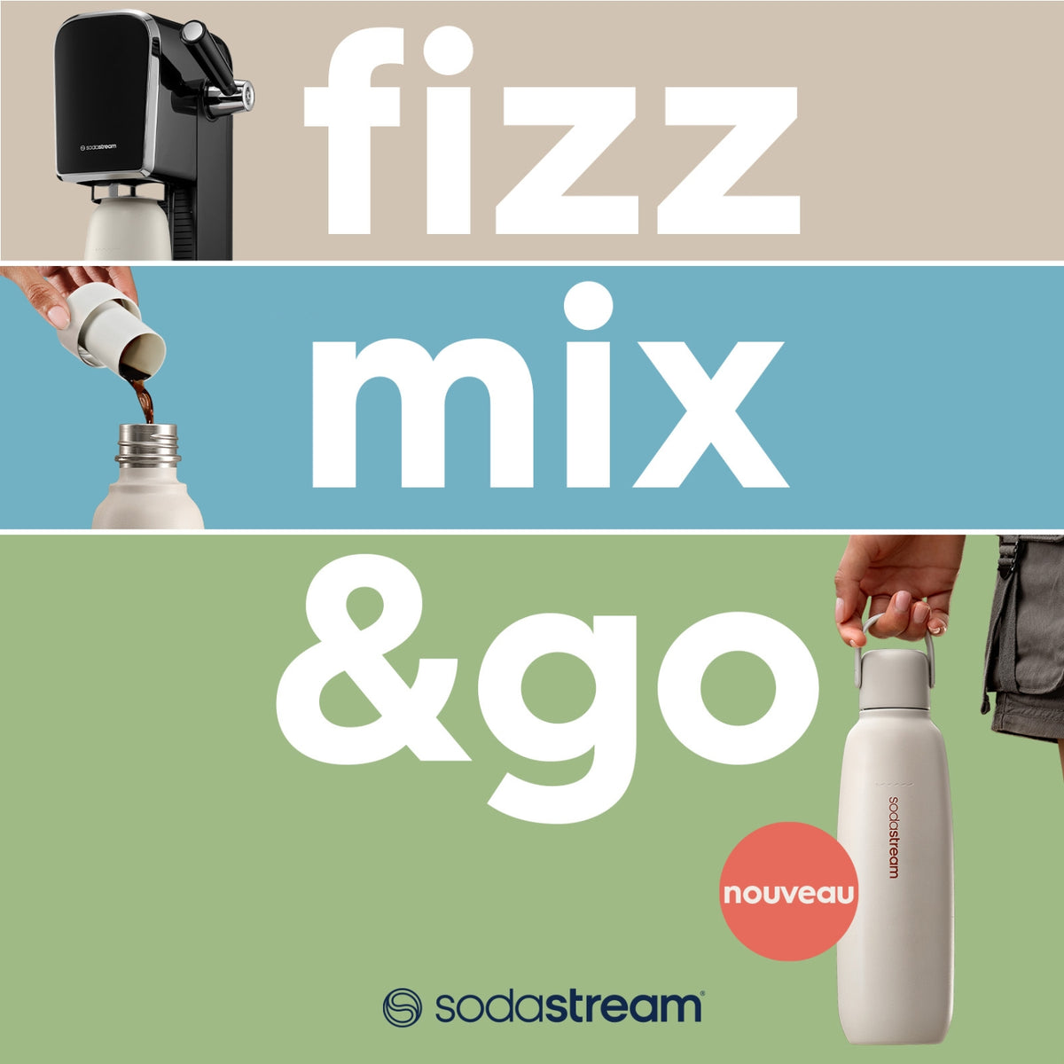 Sodastream Gourde Fizz and go cool Storm 0.9L