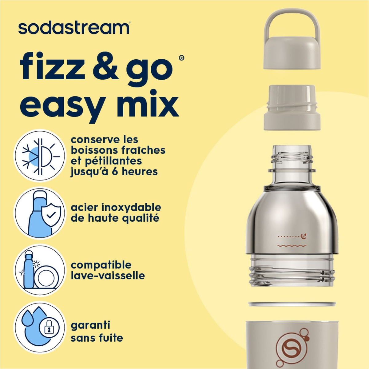 Sodastream Bouteille Isotherme en Acier Inoxydable - 0,71L