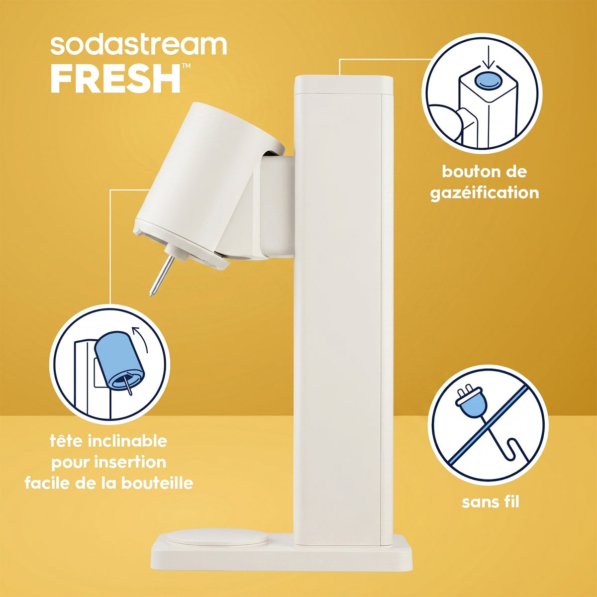 Sodastream Machine à gazéifier Fresh Blanche