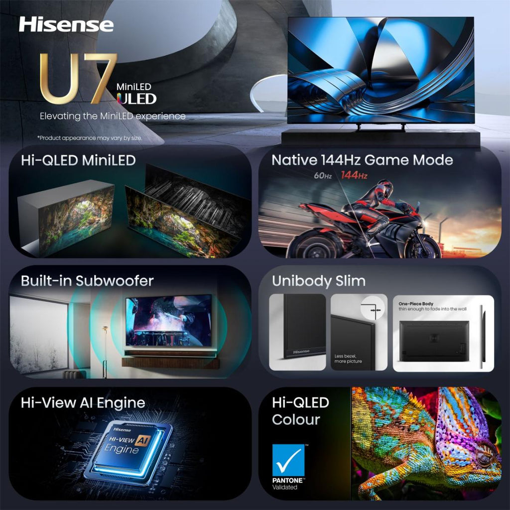 Hisense 55U7SE 139,7 cm (55") 4K Ultra HD Smart TV Wifi Noir