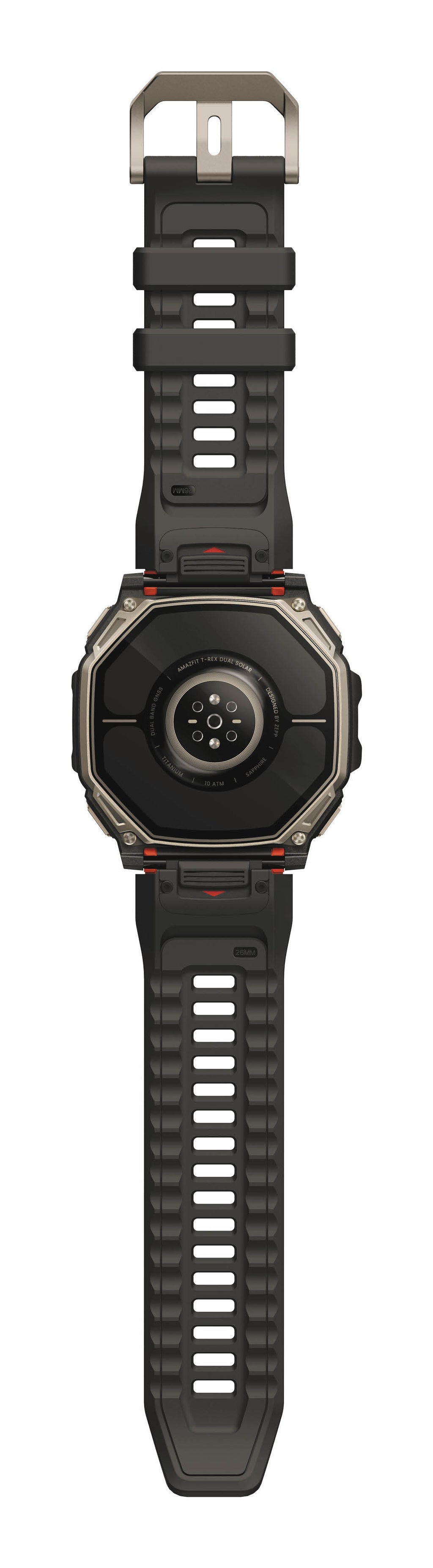 Amazfit T-Rex Dual Solar 3,35 cm (1.32") AMOLED 51 mm Numérique 466 x 466 pixels Écran tactile Noir, Argent Wifi GPS (sa