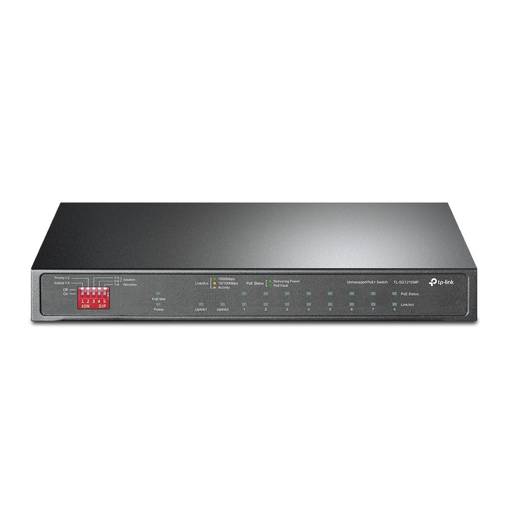 TP-Link TL-SG1210MP commutateur réseau Non-géré Gigabit Ethernet (10/100/1000) Connexion Ethernet, supportant l'alimenta