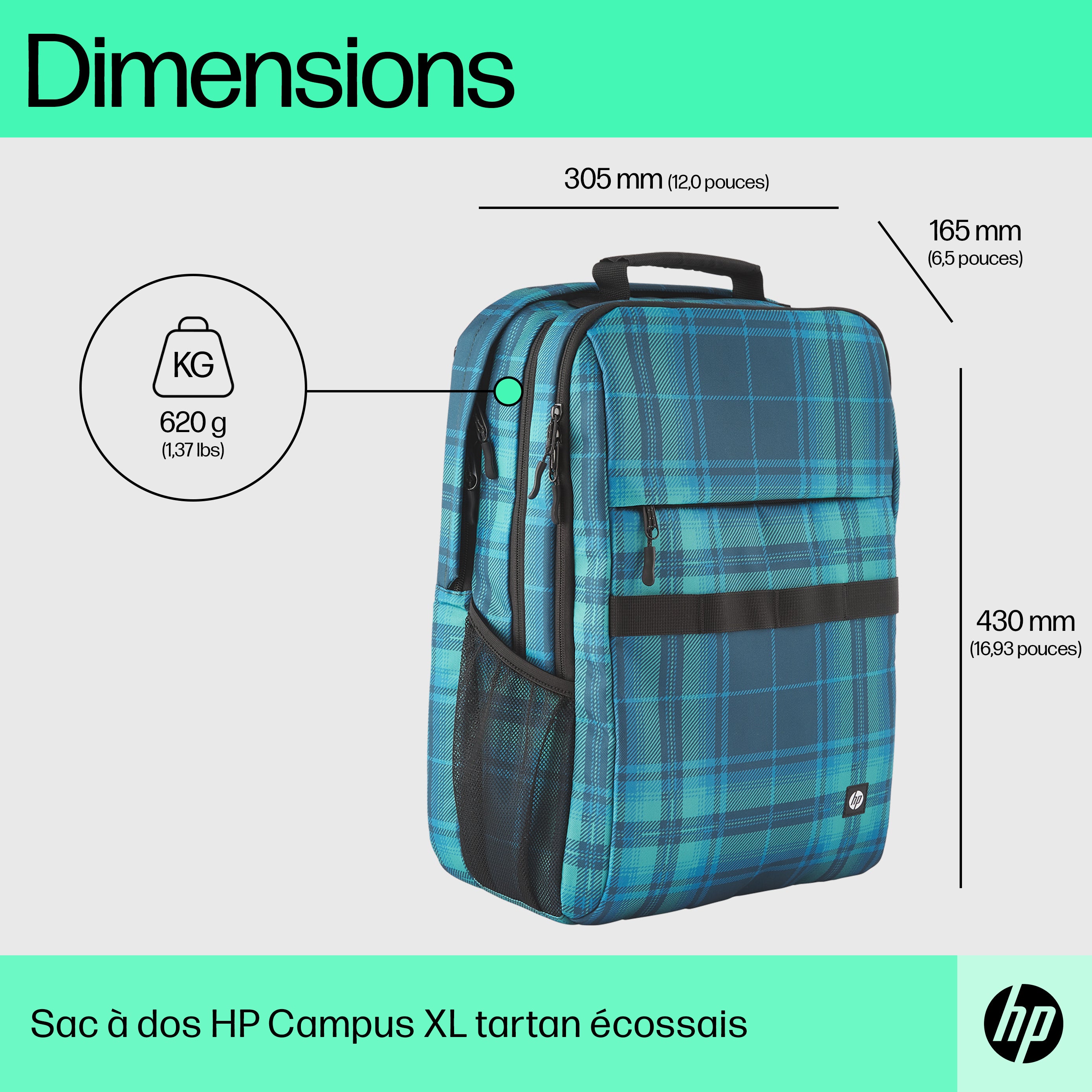HP Sac à dos Campus XL (tartan)