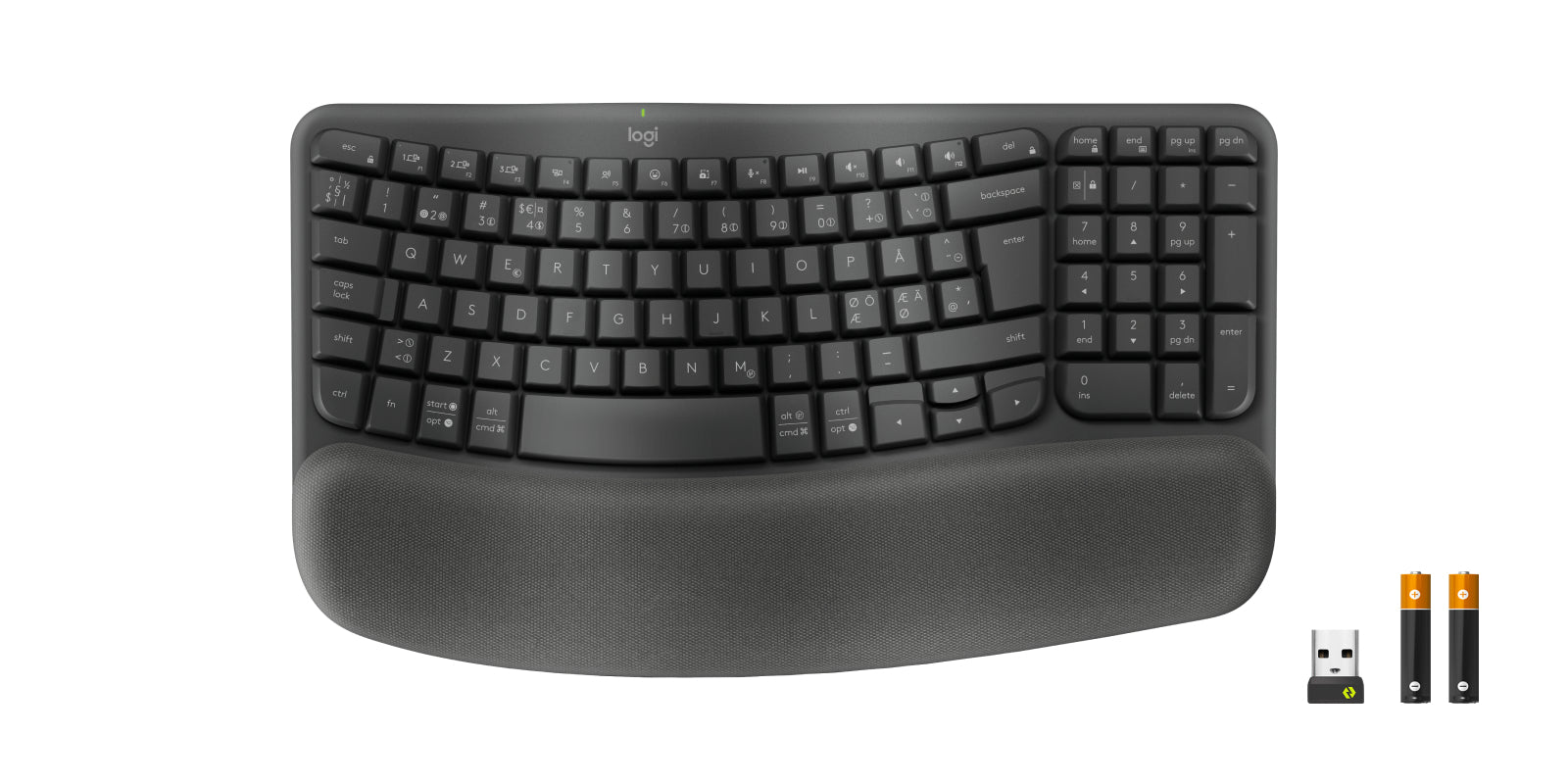 Logitech 920-012332 teclado Oficina RF Wireless + Bluetooth QWERTY Nórdico Grafito