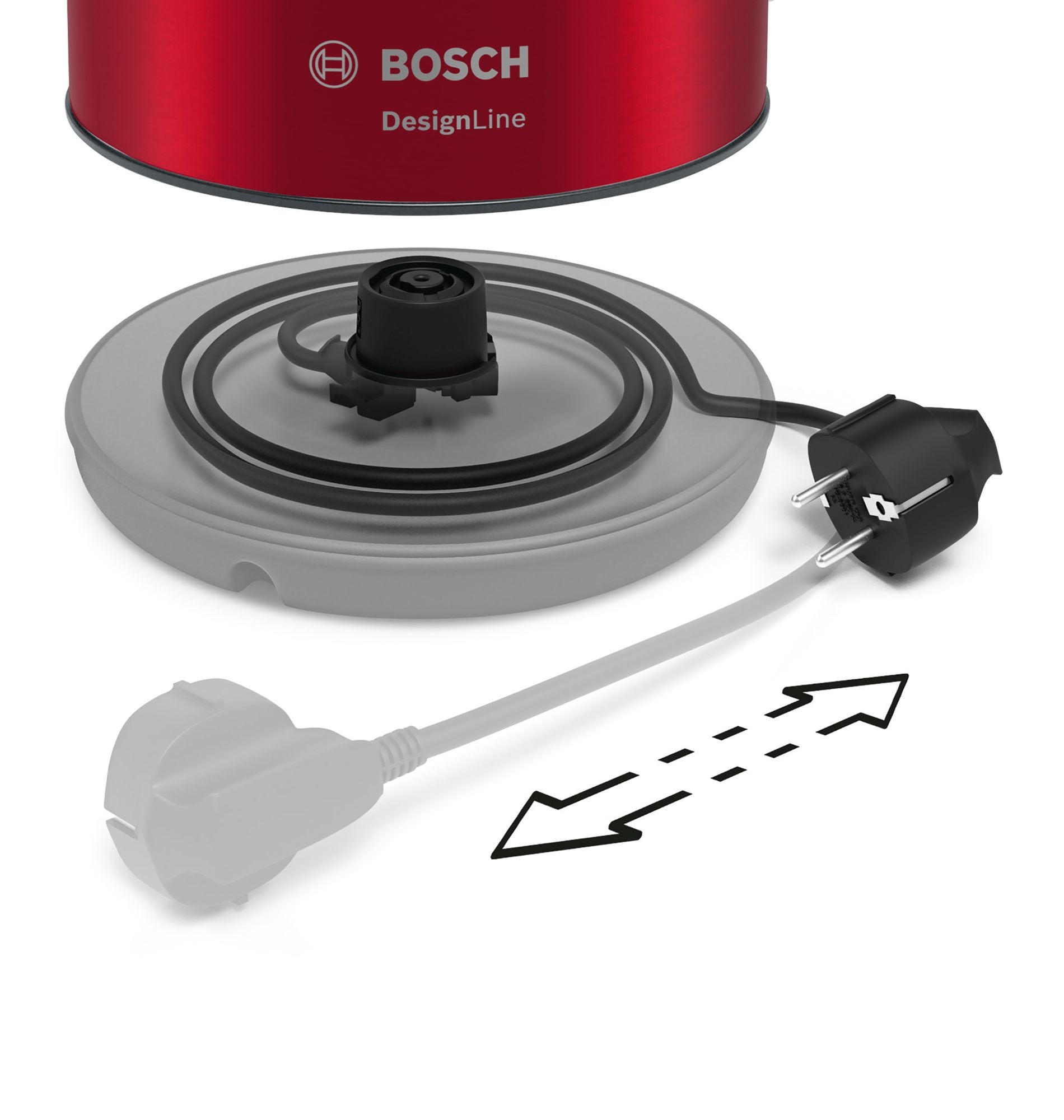 Bosch Bosch TWK3P424 bouilloire 1,7 L 2400 W Gris, Rouge