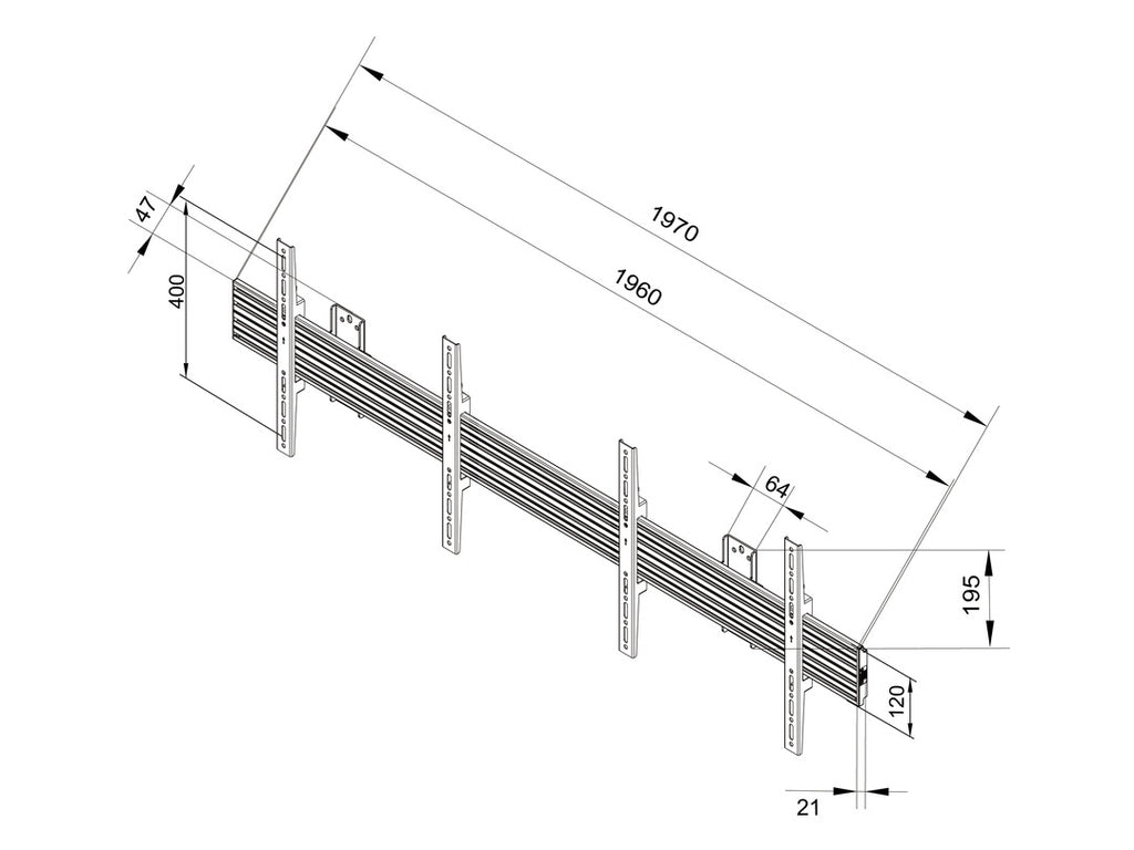 Multibrackets 4009 Support Mural pour Écrans et Affichages 40" à 65", Noir
