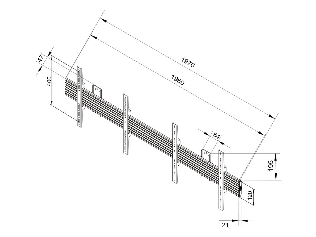 Multibrackets 4009 Support Mural pour Écrans et Affichages 40" à 65", Noir
