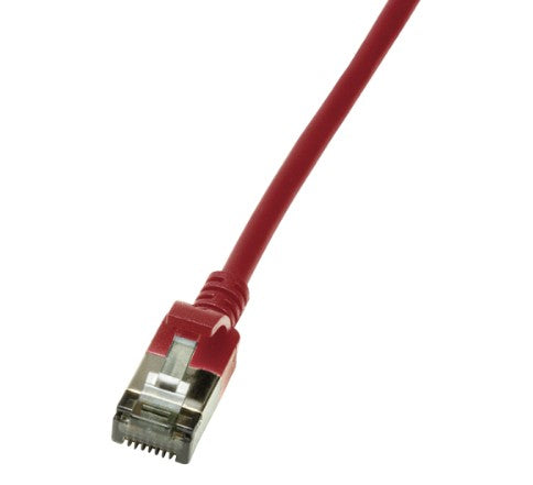 LogiLink Slim U/FTP câble de réseau Rouge 1 m Cat6a U/FTP (STP)