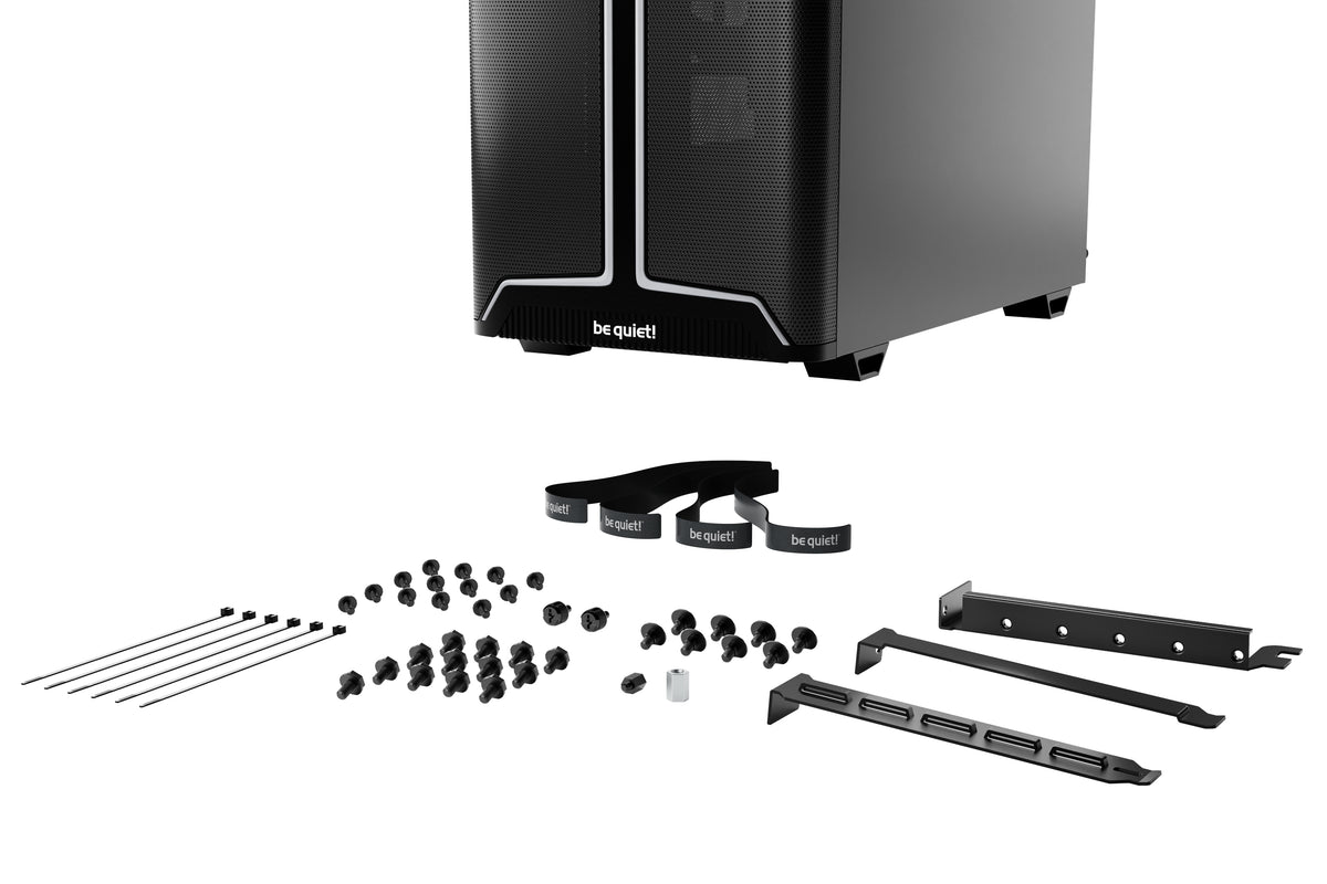 be quiet! Pure Base 501 Noir, Boîtier PC Vitré, Mini ATX / Micro ATX / ATX, 3 Ventilateurs Pure Wings 3 140mm PWM, Bande