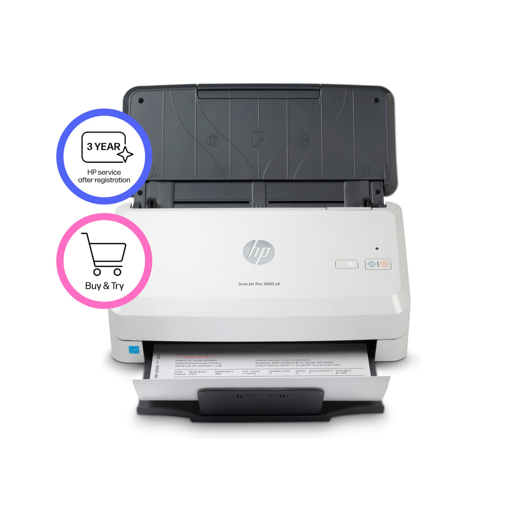 Scanner à Alimentation Feuille à Feuille HP Scanjet Pro 3000 s4, 600 x 600 DPI, A4, Noir et Blanc