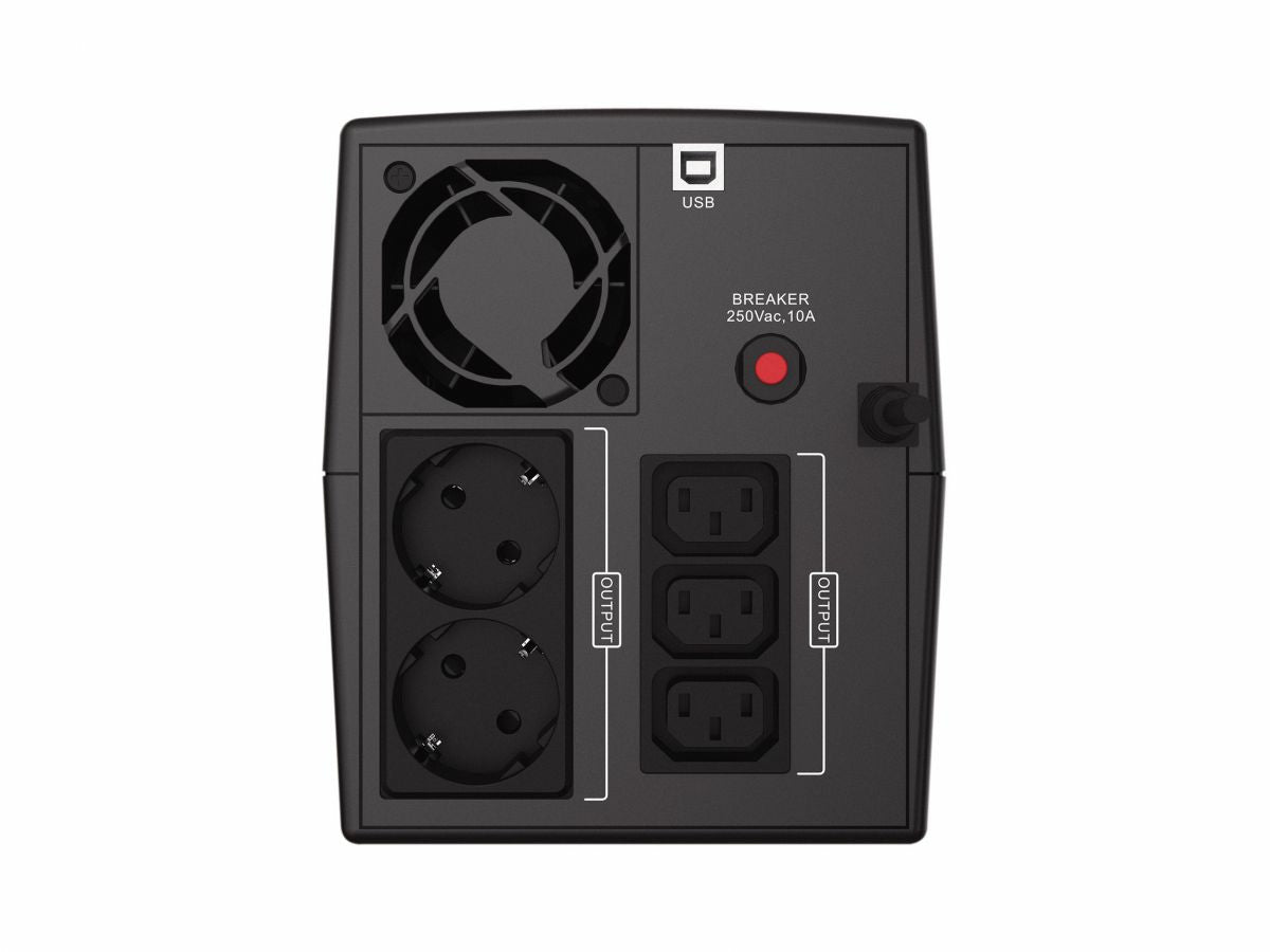 Conceptronic ZEUS08EM alimentation d'énergie non interruptible Interactivité de ligne 1,5 kVA 900 W 5 sortie(s) CA