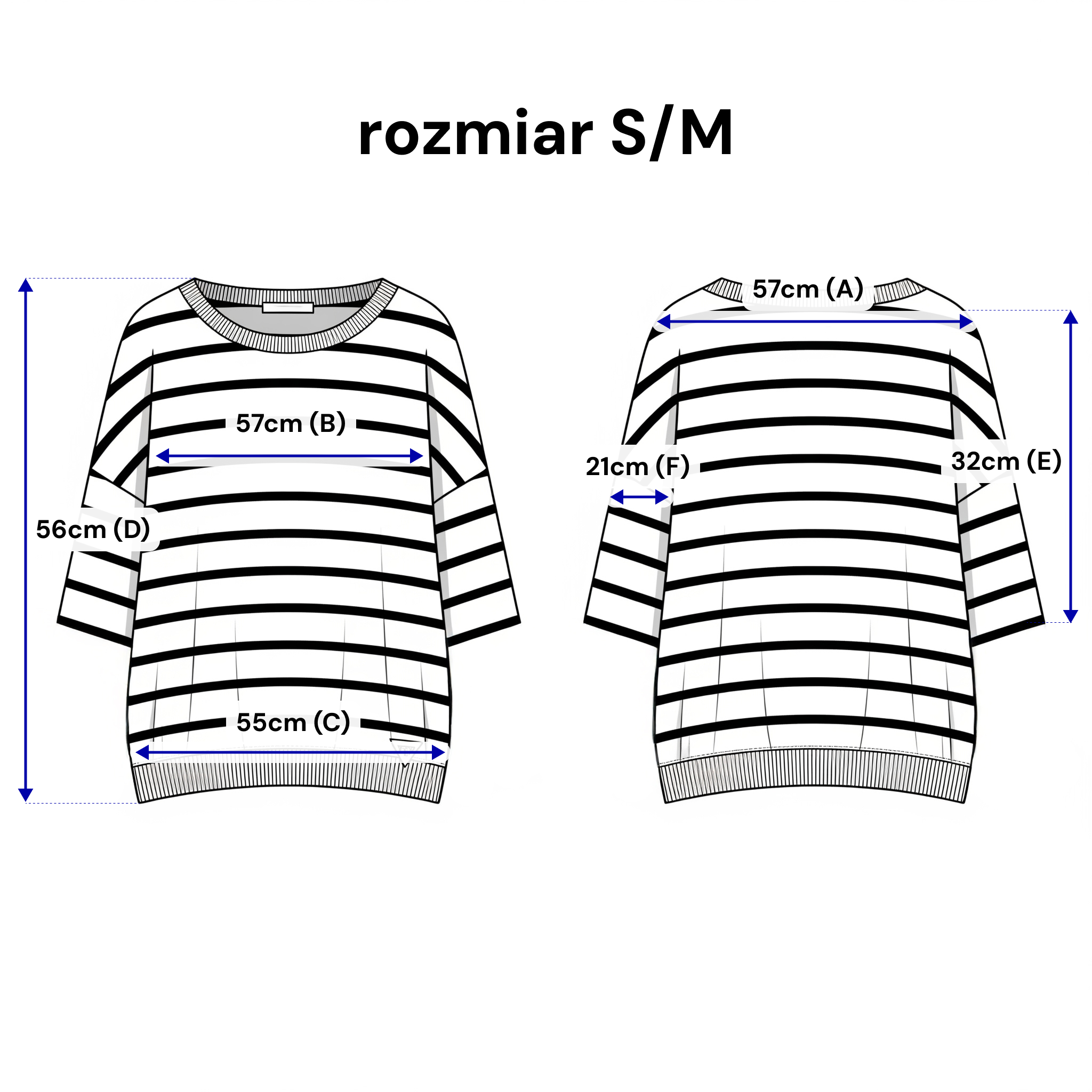 Blouse pour femme à rayures horizontales - manches 3/4