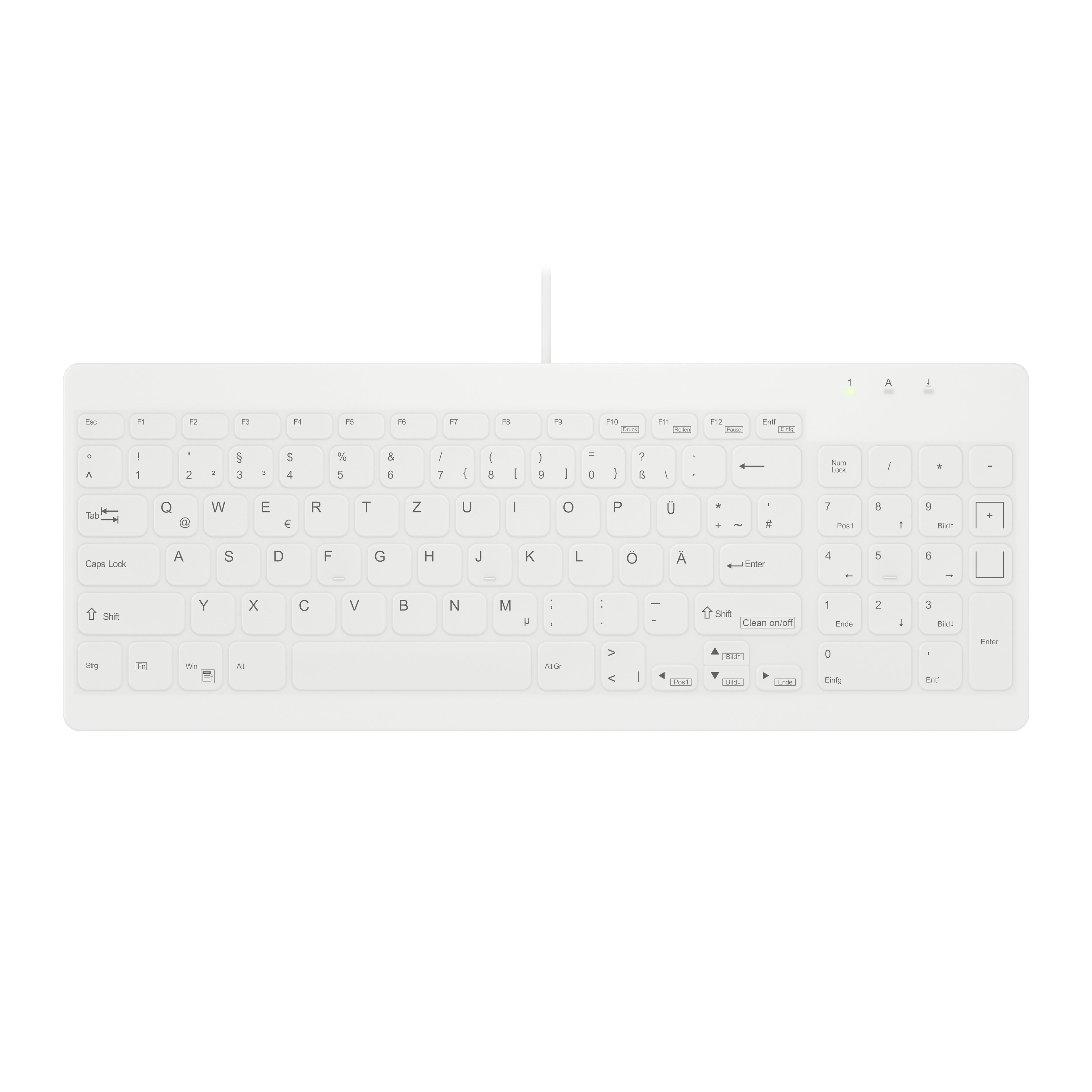 Contour Design Active Key AK-C7012 clavier Médical USB Allemand Blanc