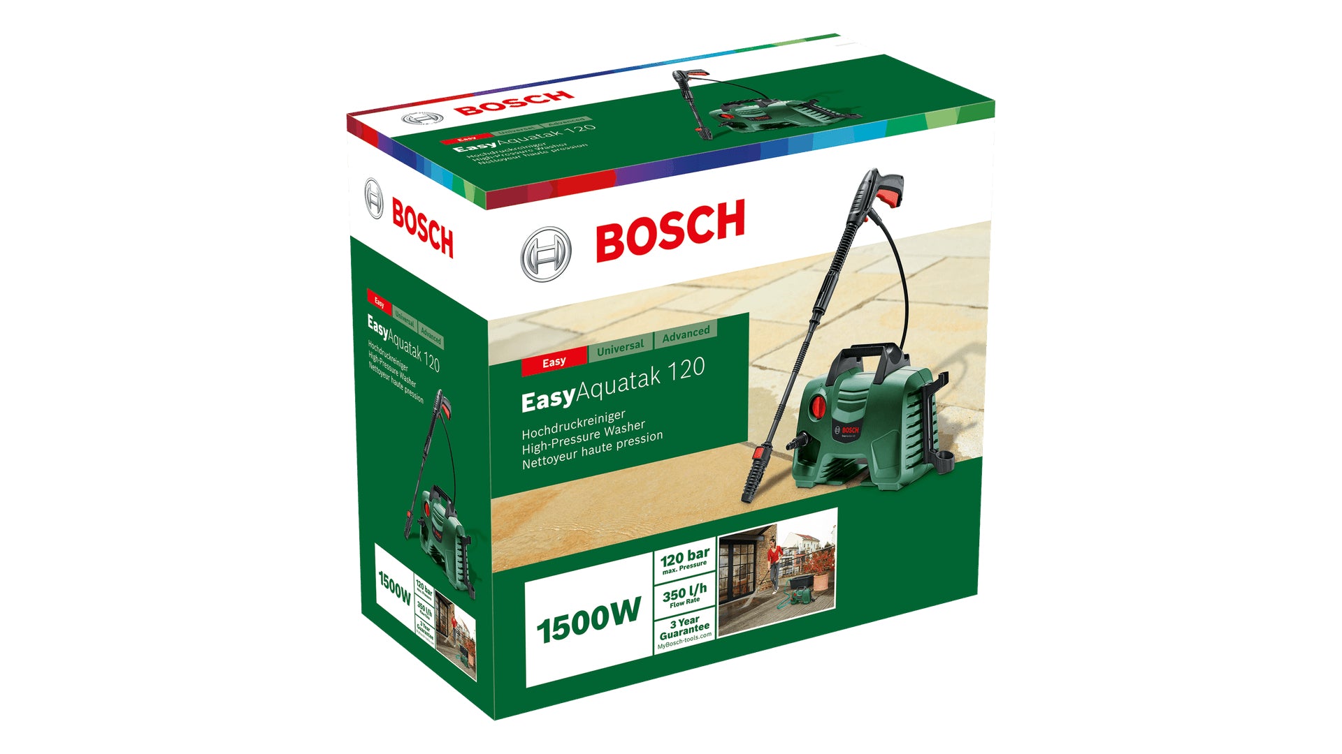 Bosch Bosch EasyAquatak 120 Nettoyeur haute pression Compact Electrique 348 l/h 1500 W Noir, Vert