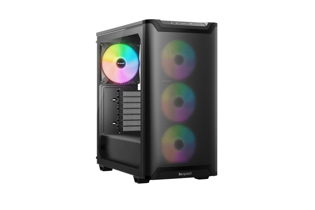 be quiet! Pure Base 501 Noir | Boîtier PC vitré, Mini ATX / Micro ATX / ATX, 4 ventilateurs Light Wings LX PWM, ARGB
