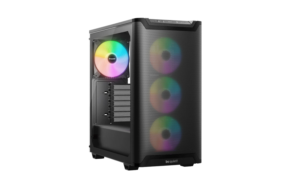 be quiet! Pure Base 501 Noir | Boîtier PC vitré, Mini ATX / Micro ATX / ATX, 4 ventilateurs Light Wings LX PWM, ARGB