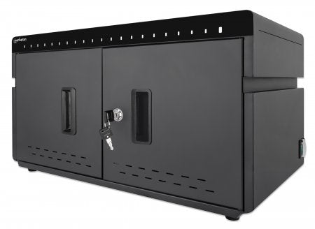 Manhattan Armoire de charge USB-C de bureau 20 appareils (iPad jusqu’à 11"), pour tablettes et smartphones, compartiment
