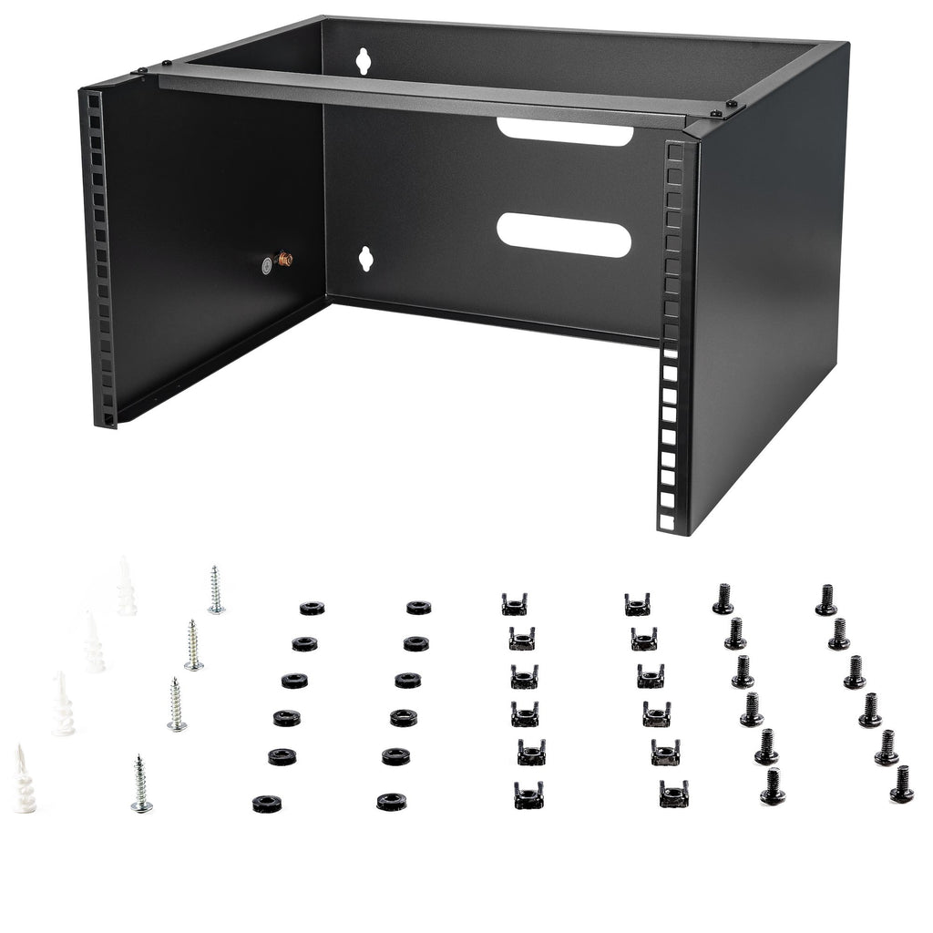 StarTech.com Support de Réseau Mural 6U, Profondeur 14", Baie de Brassage 19", Noir, Charge Max 20kg