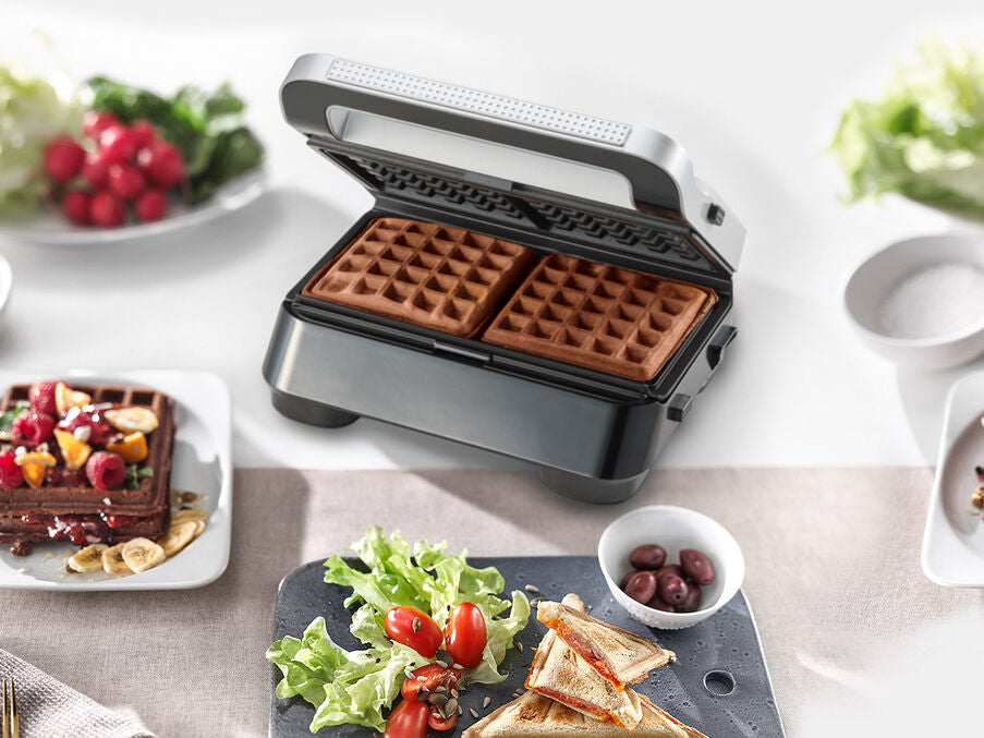 Braun SnackMaker 5 SM5005 Gaufrier et Appareil à Croque-Monsieur, 800 W, Argent