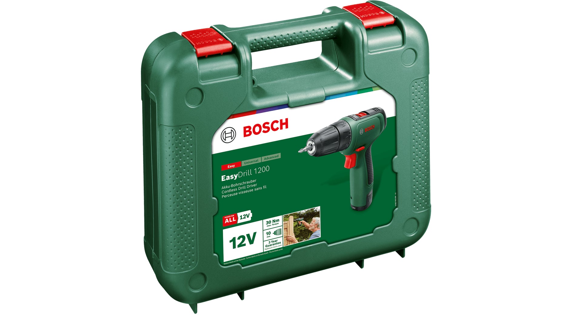 Bosch Bosch EasyDrill 1200 1500 tr/min Sans clé 940 g Noir, Vert