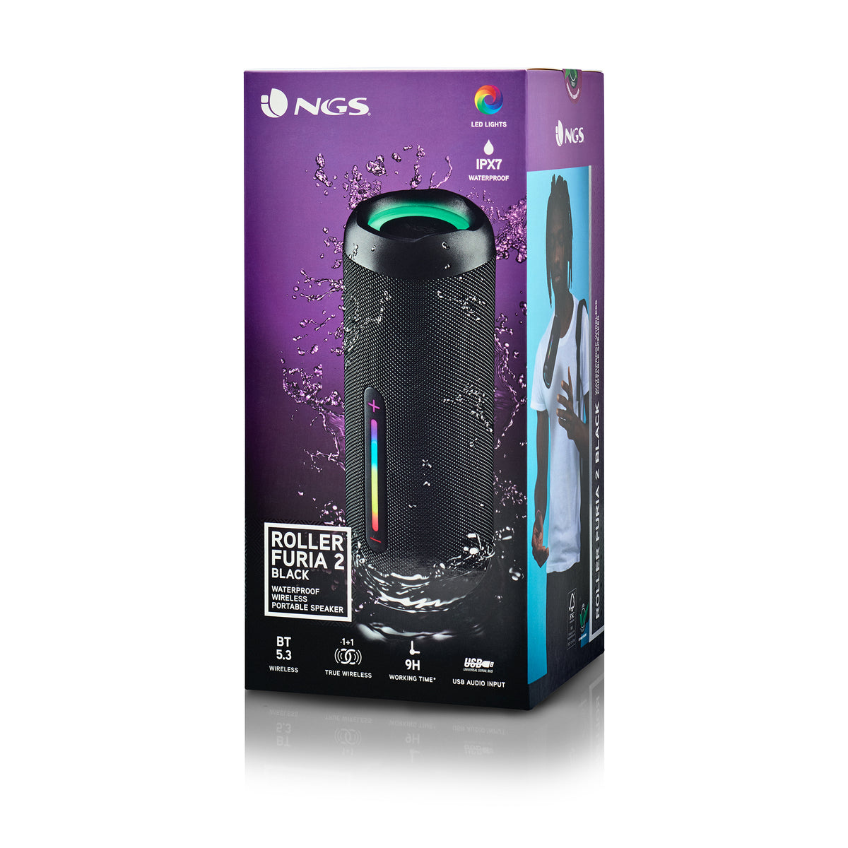 NGS ROLLER FURIA 2 Enceinte portable stéréo Noir 15 W