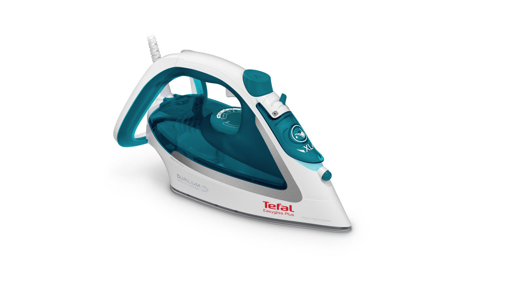 Tefal EasyGliss Plus FV5718 fer à repasser Fer à repasser à sec ou à vapeur Semelle Durilium 2400 W Turquoise, Blanc