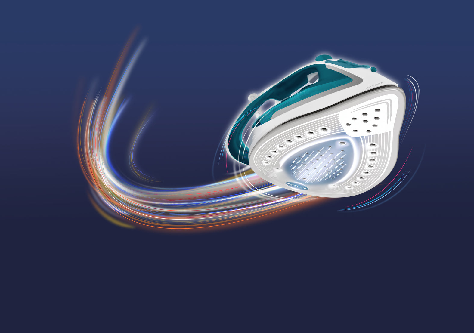 Tefal EasyGliss Plus FV5718 fer à repasser Fer à repasser à sec ou à vapeur Semelle Durilium 2400 W Turquoise, Blanc