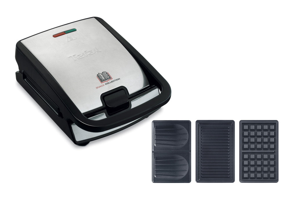 Tefal Snack Collection SW852D gaufrier et appareil à croque-monsieur 700 W Noir, Acier inoxydable