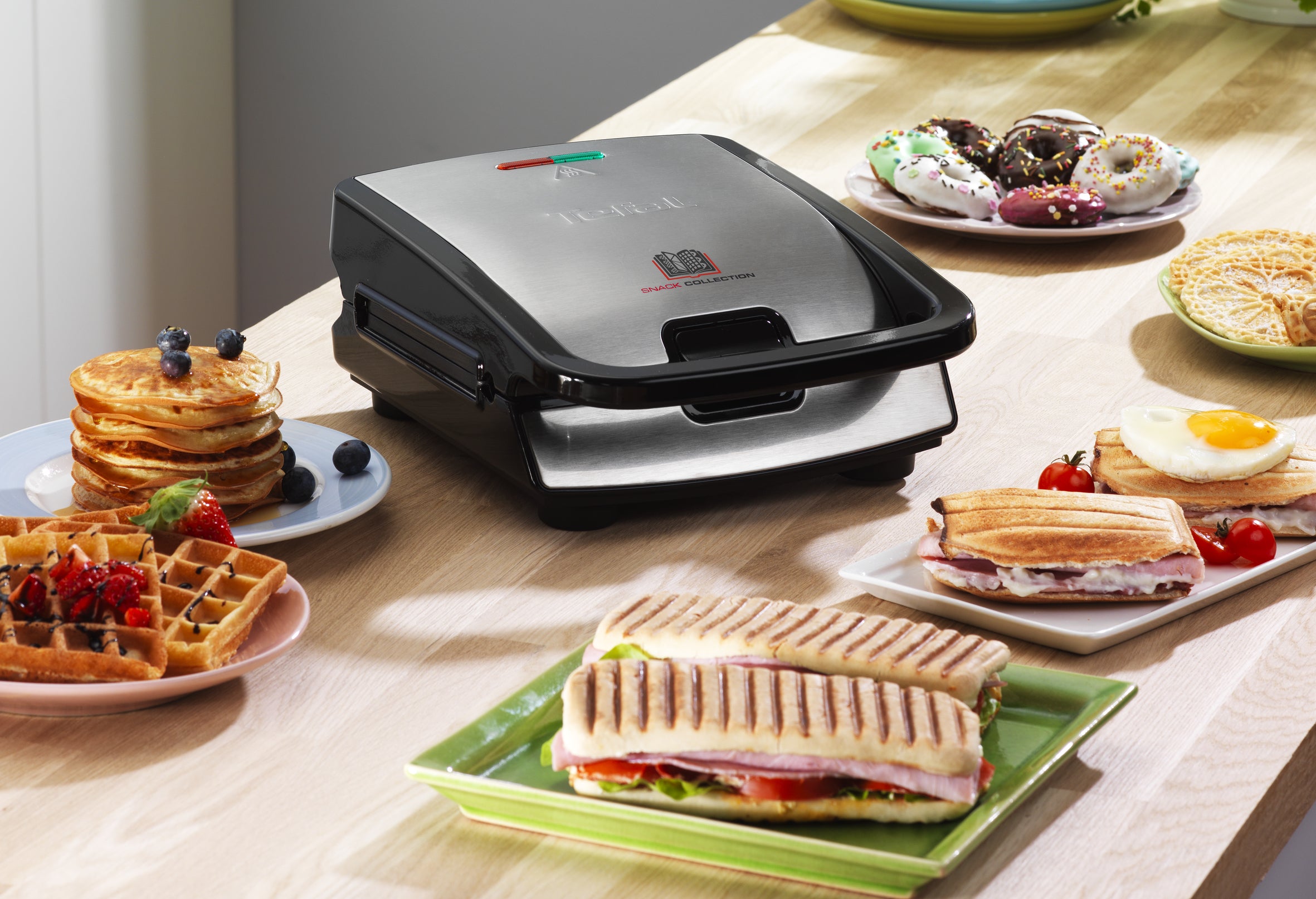 Tefal Snack Collection SW857D gaufrier et appareil à croque-monsieur Acier inoxydable