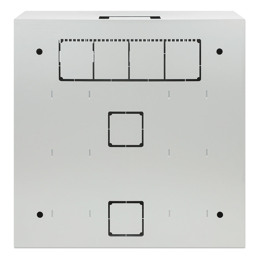 Intellinet Coffret mural 19" extra-plat avec rails 4U horizontaux et 2U verticaux, profondeur 170 mm, idéal AV/multimédia/surveillance, assemblé, gris RAL 7035