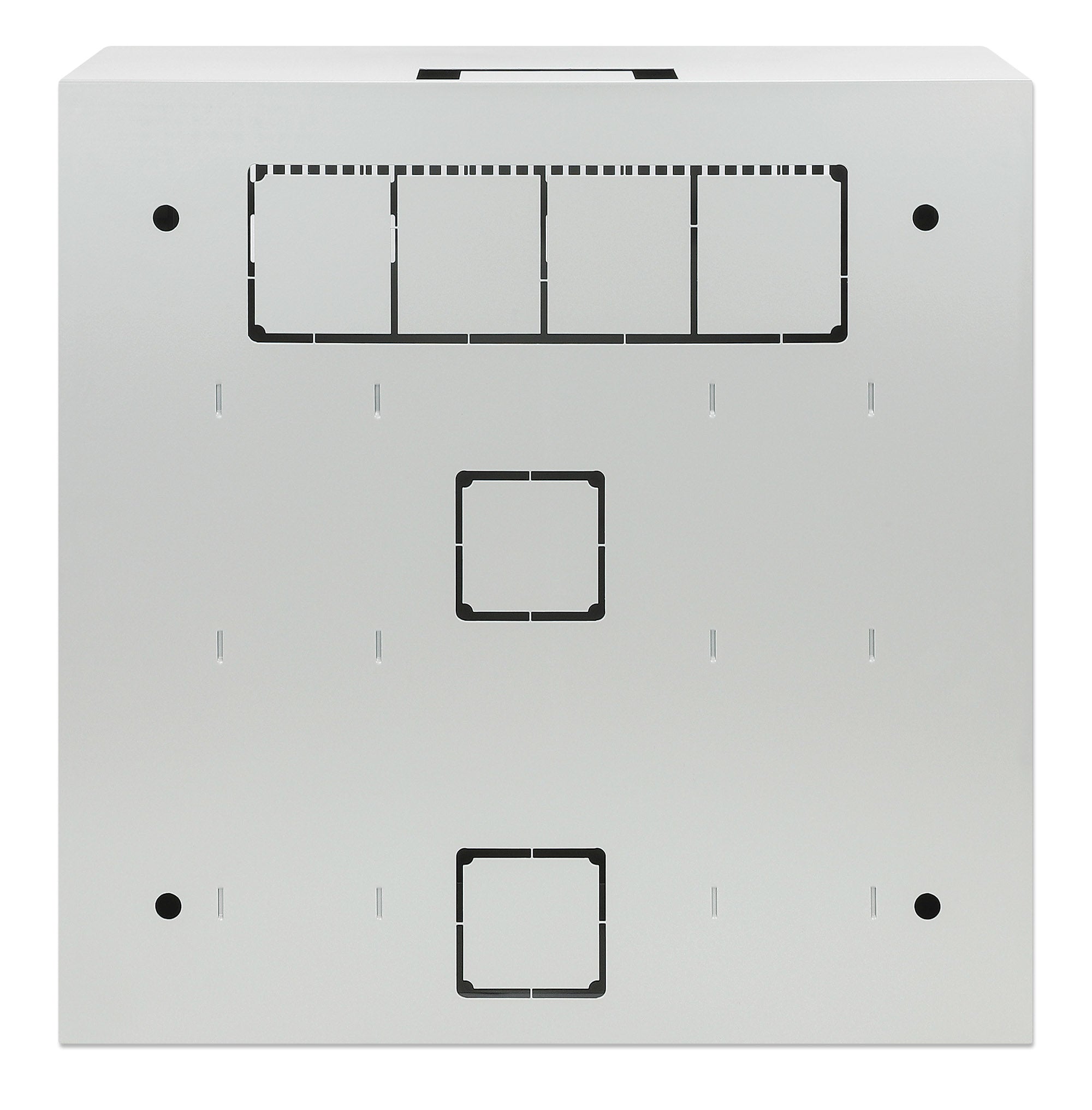 Intellinet Coffret mural 19" extra-plat avec rails 4U horizontaux et 2U verticaux, profondeur 170 mm, idéal AV/multimédia/surveillance, assemblé, gris RAL 7035