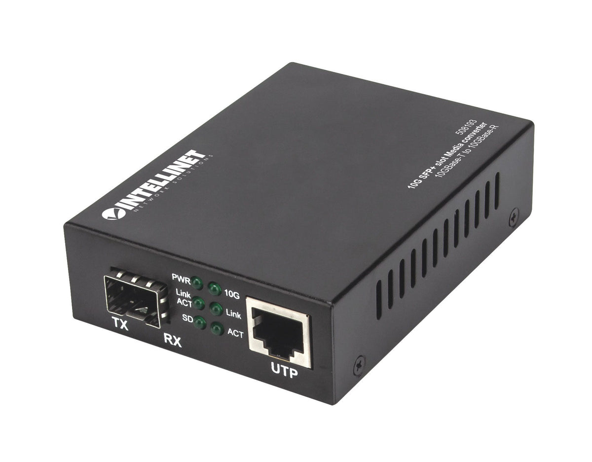 Intellinet 508193 Convertisseur de Support Réseau 10 Gbps Noir