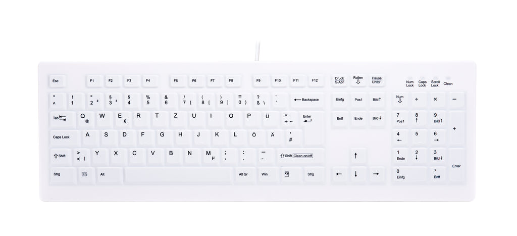 Contour Design Active Key AK-C8100F-U1-W/GE clavier Médical USB QWERTZ Allemand Blanc