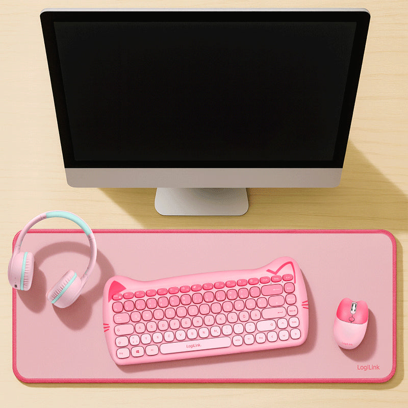 LogiLink ID0221 Tapis de souris de jeu Rose