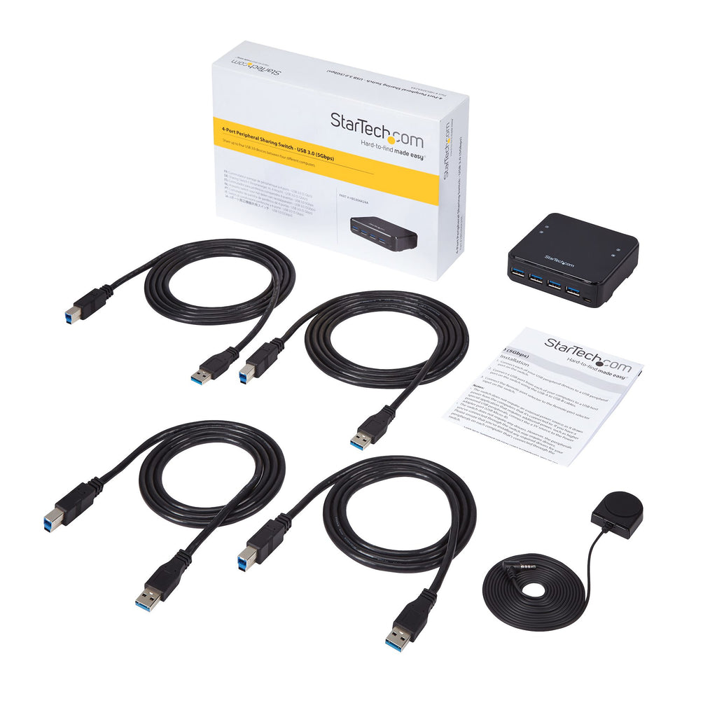 StarTech.com Switch de Partage de Périphériques USB 3.0 5Gbps 4 Entrées / 4 Sorties