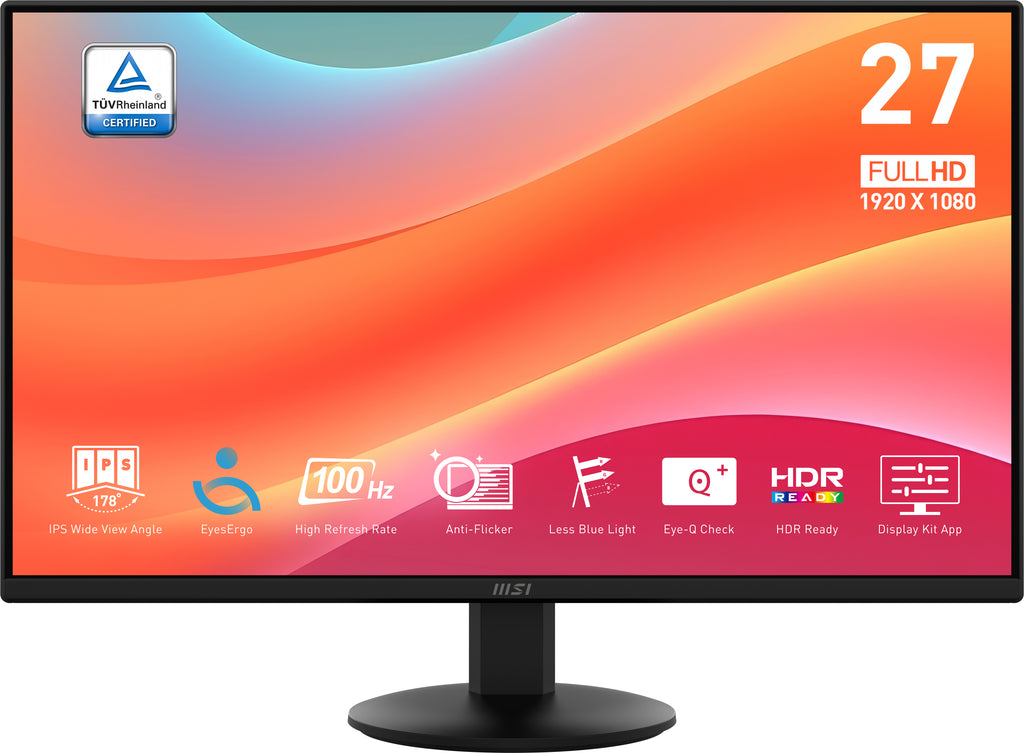 MSI Pro MP272L écran plat de PC 68,6 cm (27") 1920 x 1080 pixels Full HD LED Noir