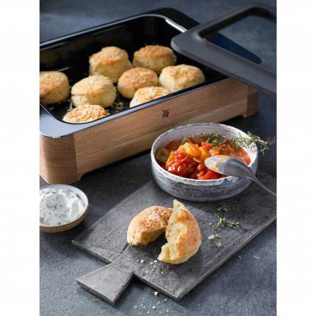 WMF Fusiontec Rectangulaire Vitrocéramique, Acier, Bois Plat à cuisson