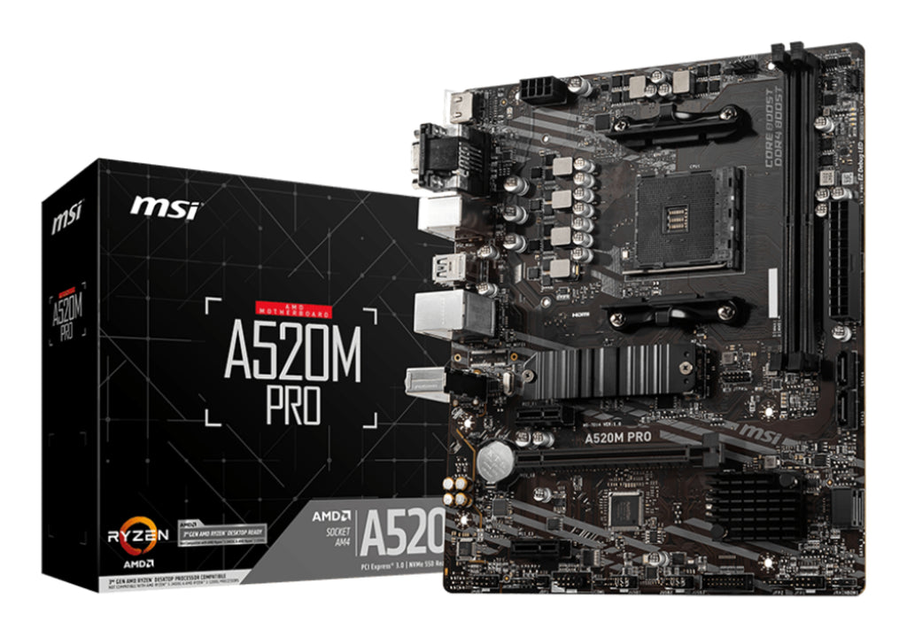 MSI A520M PRO Carte Mère AMD A520 Socket AM4 Micro ATX