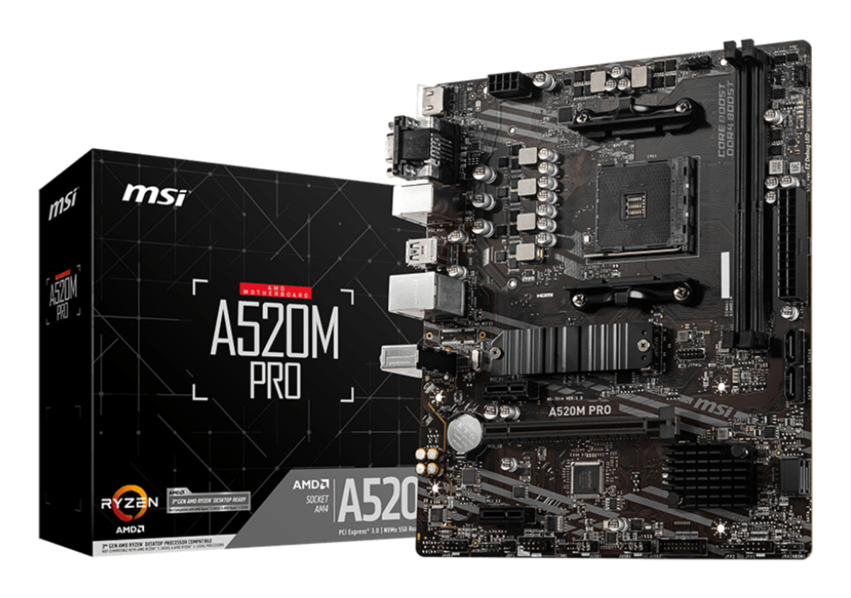 MSI A520M PRO Carte Mère AMD A520 Socket AM4 Micro ATX