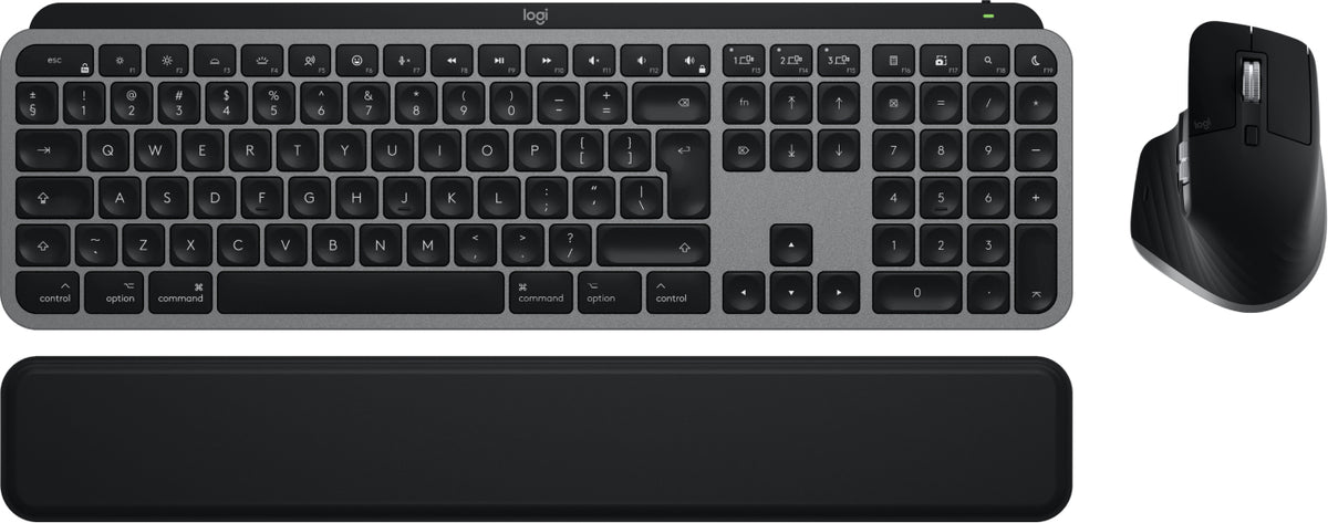 Logitech Master Series MX Keys S Combo for Mac, Ensemble Clavier et Souris Sans Fil, Layout US International