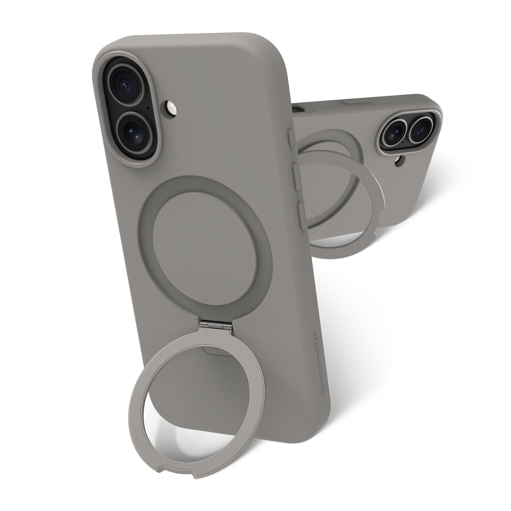 Coque de Protection Roskilde MS Kick ICON pour iPhone 17, Housse avec Support de Bureau, Gris