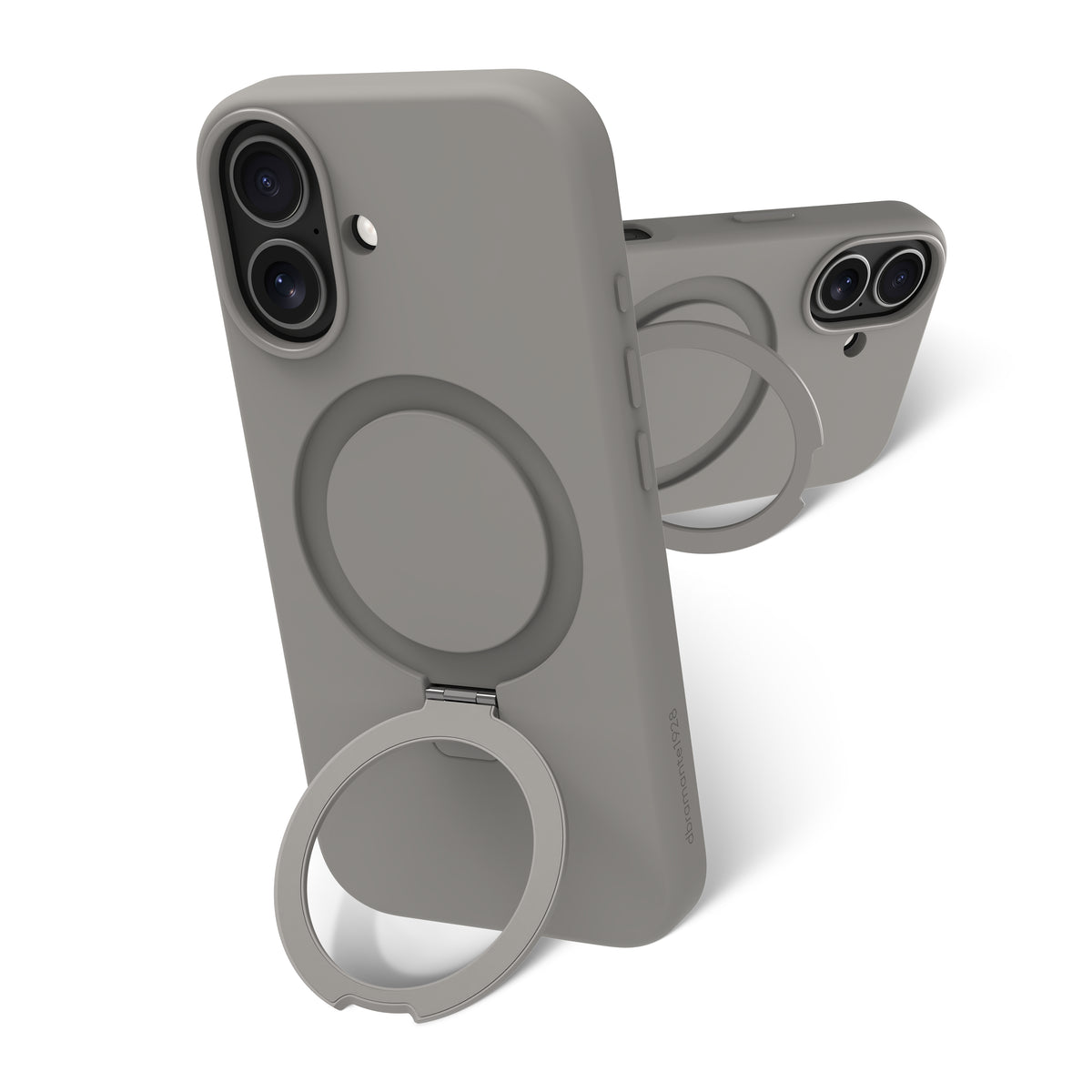 Coque de Protection Roskilde MS Kick ICON pour iPhone 17, Housse avec Support de Bureau, Gris