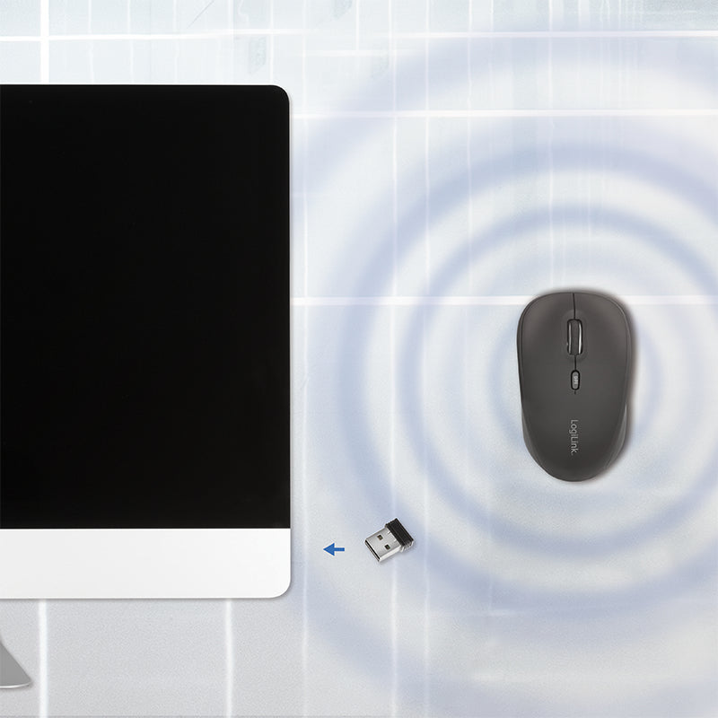 LogiLink ID0193 souris Bureau Droitier RF sans fil Optique 1600 DPI