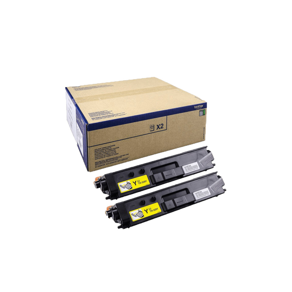 Brother TN-329YTWIN Cartouches de Toner Originales Jaunes, Lot de 2