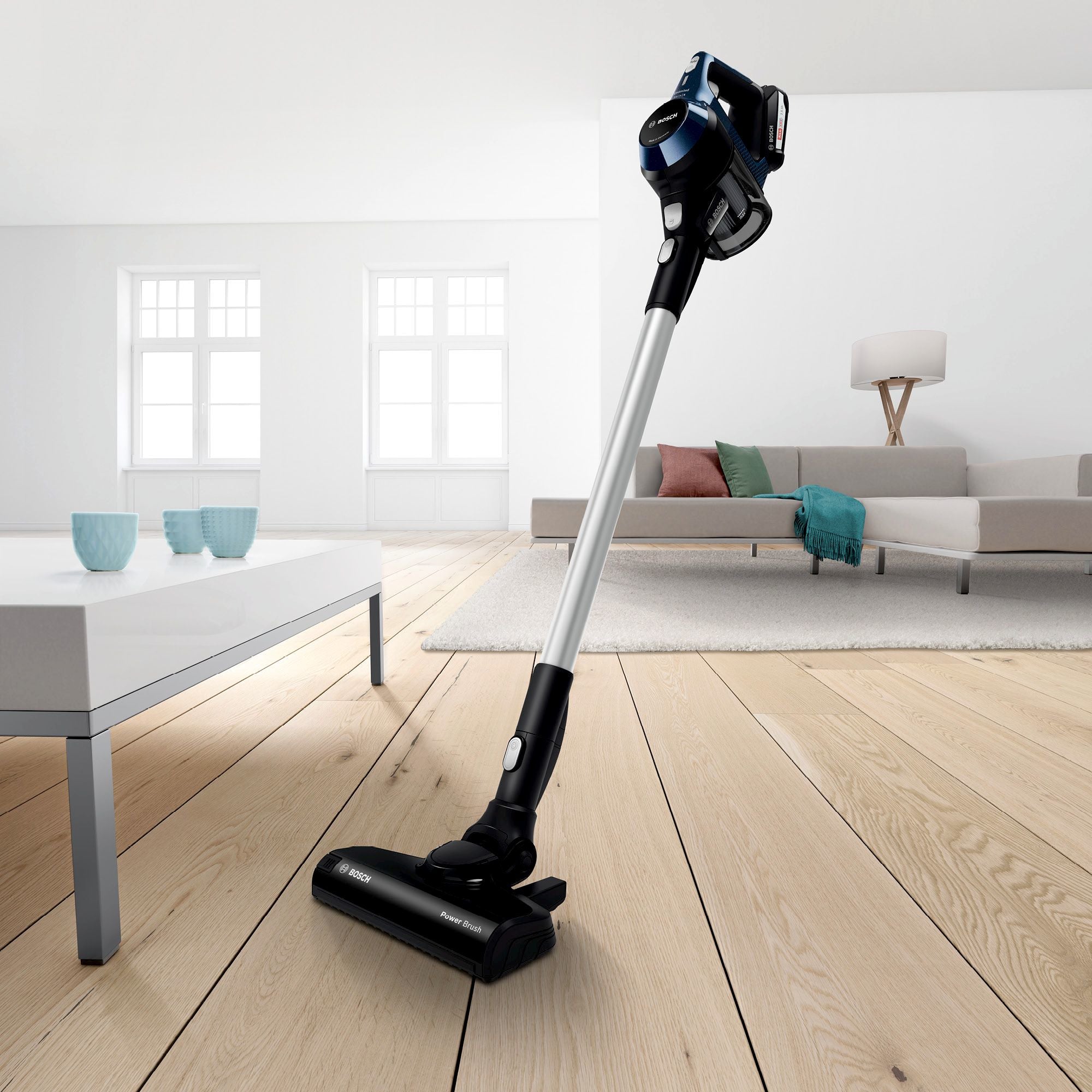 Bosch Bosch Serie 6 BBS611PCK aspirateur balai et balai électrique Aspirateur-balai 2 en 1 Batterie Sec Filtre hygiénique Sans sac Bleu 2,5 Ah